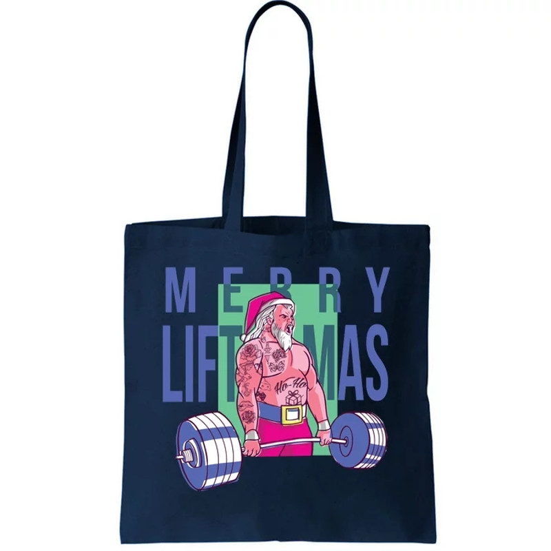 Merry Liftmas Tattoo Santa Tote Bag.jpg