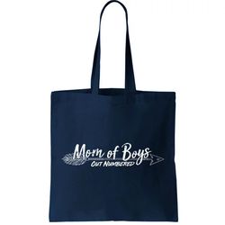 mom of boys outnumbered tote bag