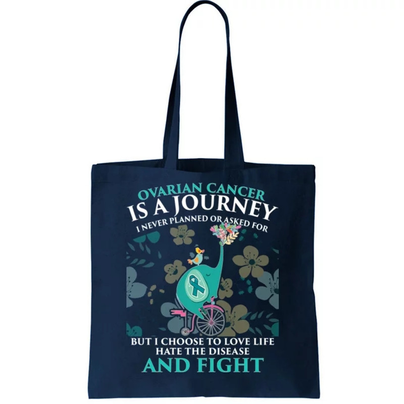 Ovarian Cancer Is A Journey Elephant Tote Bag.jpg