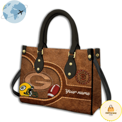 Green Bay Packers Custom Name Nfl Leather Bag, Custom Bag, Sport Bag