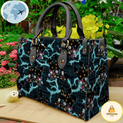 jack skellington women  halloween movie leather bag, custom bag, sport bag