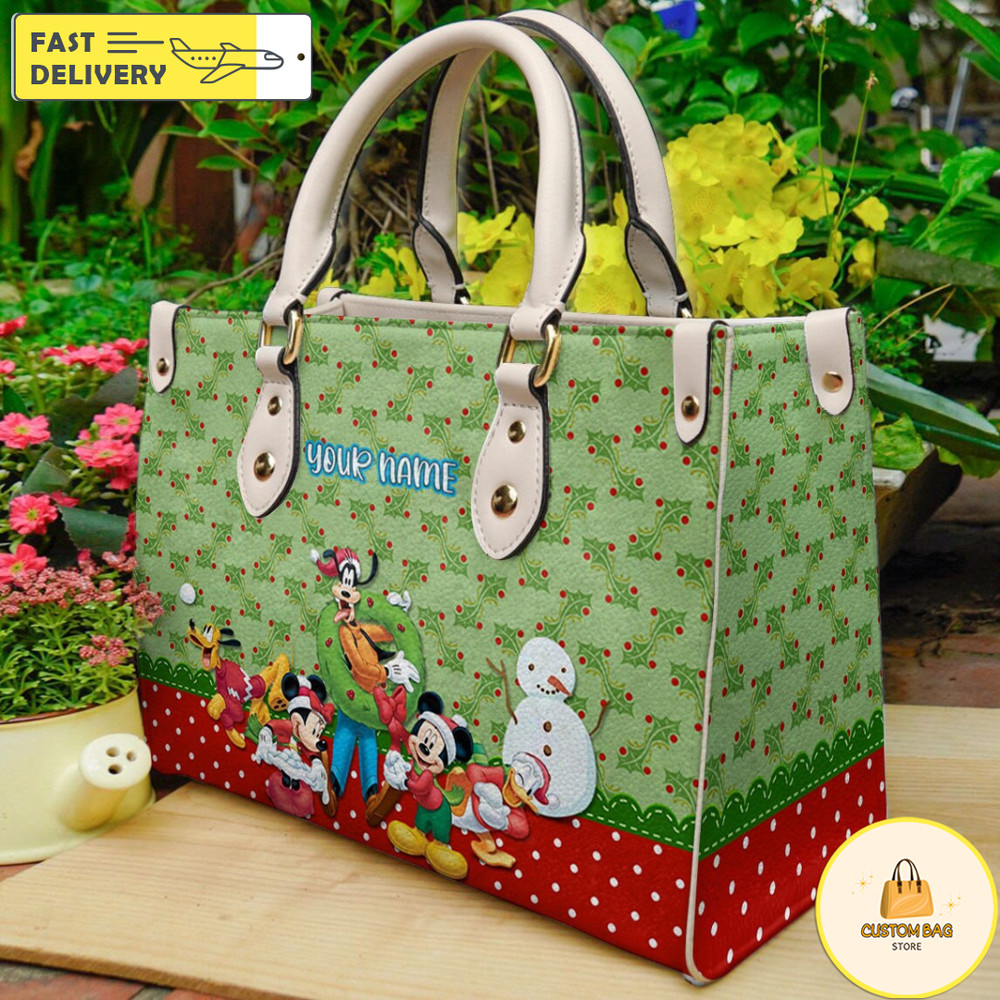 Disney Christmas Handbag, Leather Disney Handbag, Disney Christmas Women Bag.jpg