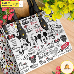disney handbag, leather mickey handbag, mickey women bag