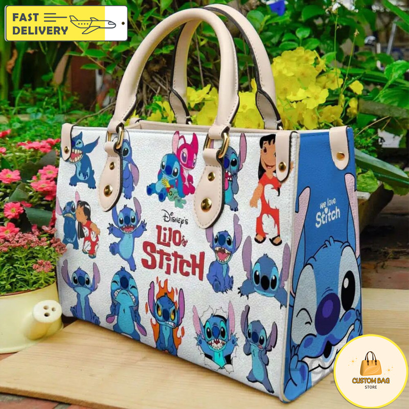Disney Lilo and Stitch Leather Handbag, Personalized Stitch Handbag, Travel Shopping bag.jpg