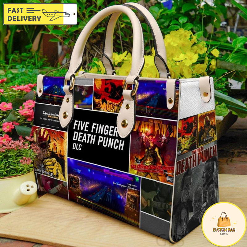 Five Finger Death Punch Leather HandBag,Music Band Bag,Five Finger Fan Gift.jpg