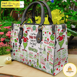 grinch christmas leather bag,the grinch leather handbag,the grinch crossbody bag 1