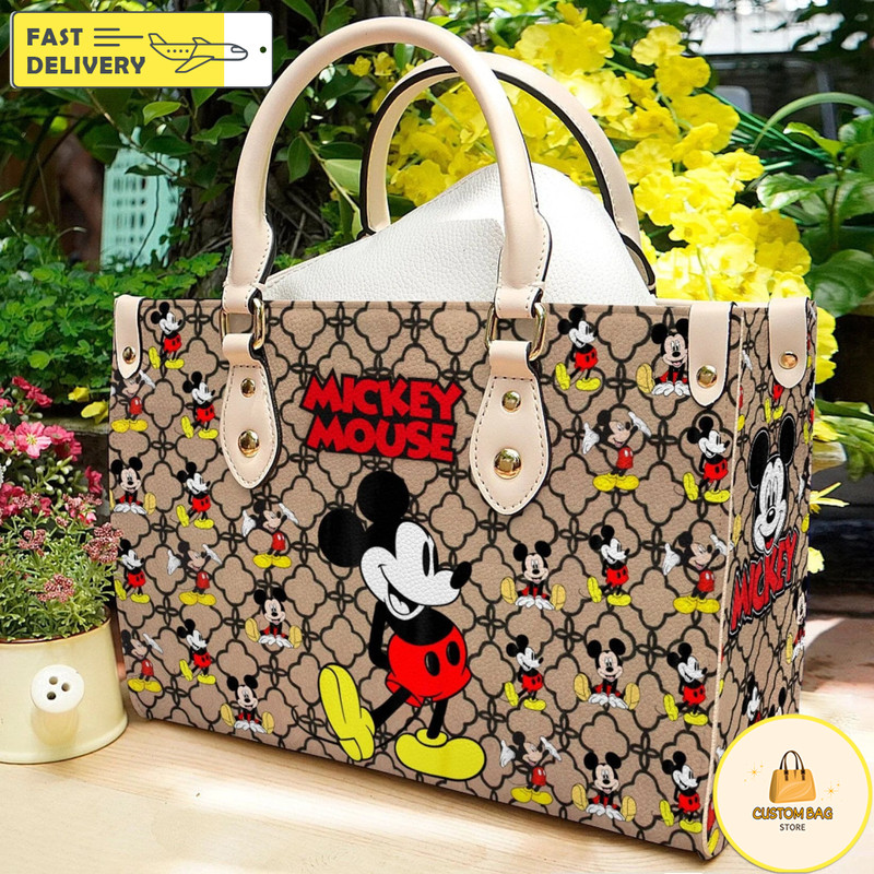 Mickey Handbag, Disney Leather Handbag, Custom Mickey Women Leather Bag 13.jpg