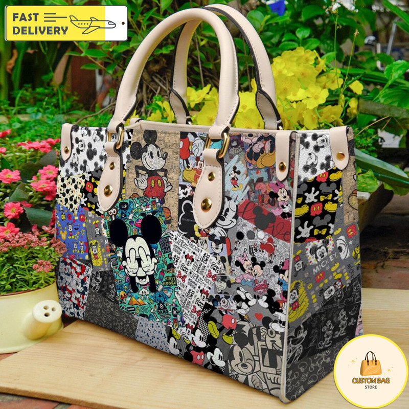 Mickey Handbag, Disney Leather Handbag, Custom Mickey Women Leather Bag 15.jpg