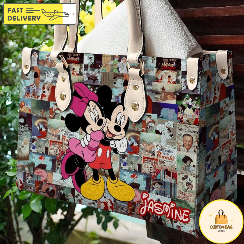 Mickey Handbag, Disney Leather Handbag, Custom Mickey Women Leather Bag 3.jpg