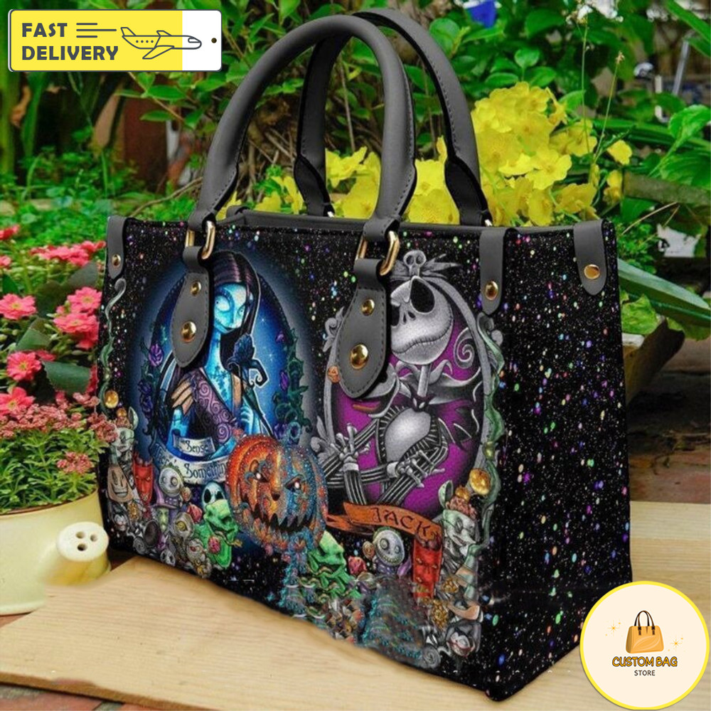 Halloween Jack Skellington _ Sally Couple Leather Bag,Halloween Bag Gift,Leather handbag.jpg