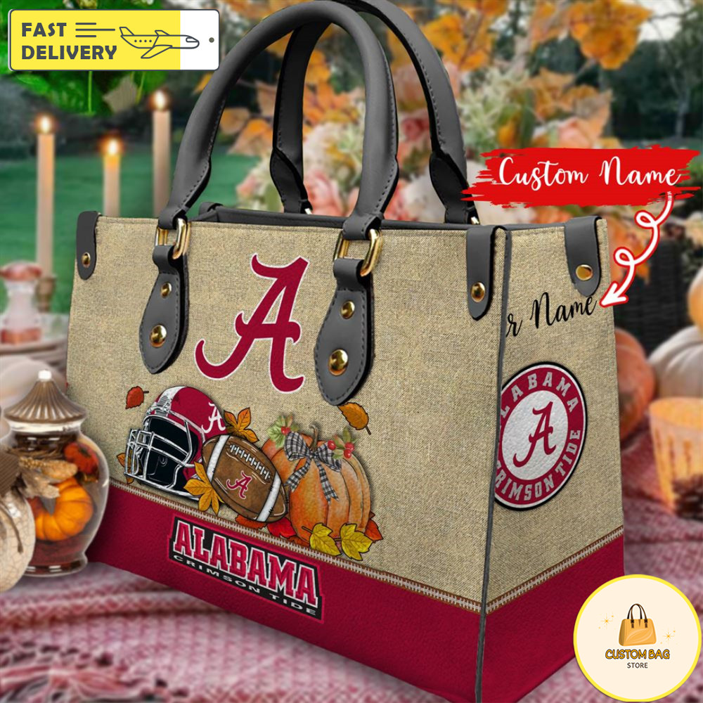 NCAA Alabama Crimson Tide Autumn Women Leather Bag.jpg