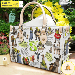 shrek leather handbag, shrek bag , cartoon leather handbag