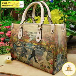 the beatles rock band leather bag, rock music handbag, custom leather bag
