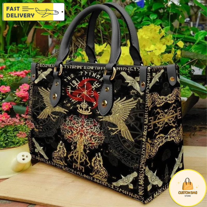 Viking Leather Bag Yggdrasil Tree Handbag, Yggdrasil Tree Handbag, Custom Leather Bag, Woman Handbag.jpg