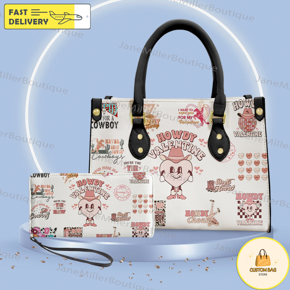 Western Valentine Cowgirl Cowboy Leather Bag, Howdy Honey Handbag, Valentine Cowgirl Bag, Custom Leather Bag 1.jpg