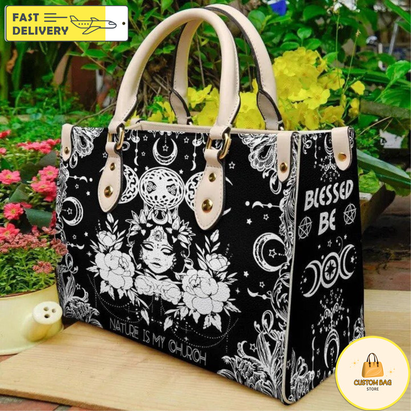 Wicca Leather Bag Daughter Of Sun And Moon Handbag, Wicca Handbag, Custom Leather Bag, Woman Handbag.jpg