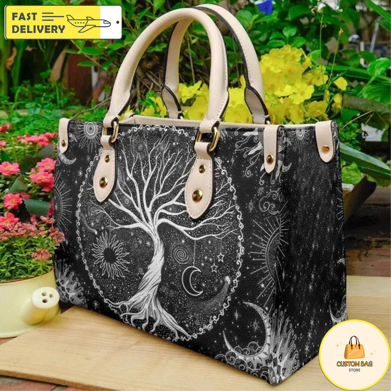 Wicca Leather Bag Night Of Tree Handbag, Wicca Handbag, Custom Leather Bag, Woman Handbag 1.jpg