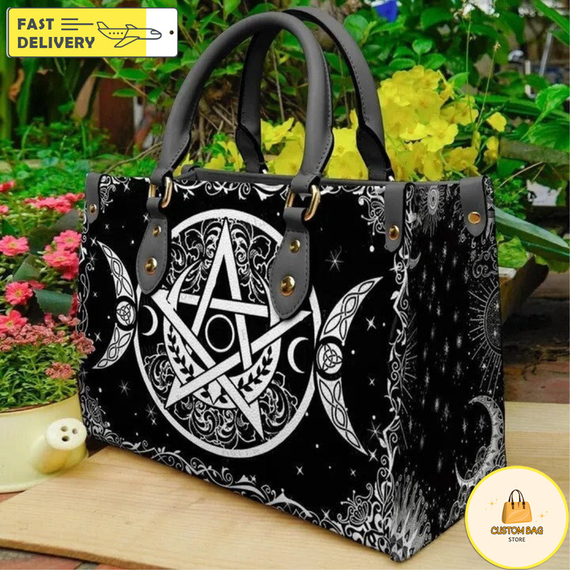 Wicca Leather Bag Wicca Star Handbag, Wicca Handbag, Custom Leather Bag, Woman Handbag.jpg
