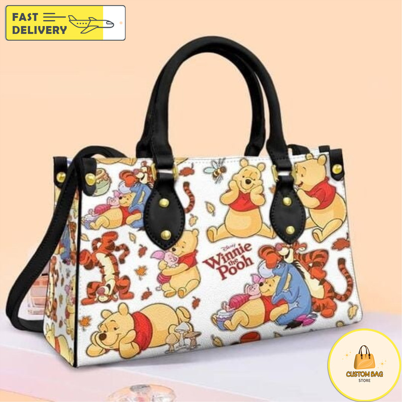 Winnie The Pooh Handbag, Pooh Bear Cartoon Leather Bag, Pooh Bear Shoulder Bag 3.jpg