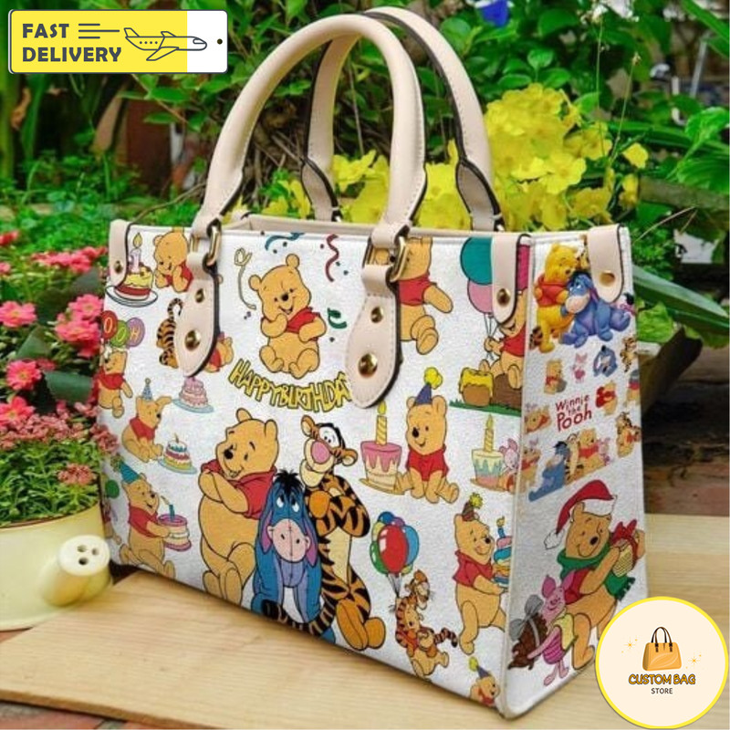 Winnie The Pooh Handbag, Pooh Bear Cartoon Leather Bag, Pooh Bear Shoulder Bag 6.jpg