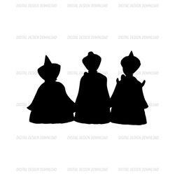 floral fauna and merryweather silhouette, disney fairies svg, disney princess svg, sleeping beauty svg, disney cartoon d