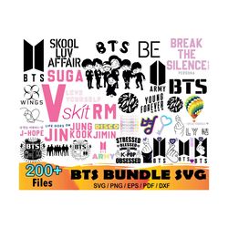 200 bts bundle svg, bts svg, kpop svg, bts vector, bts clipart