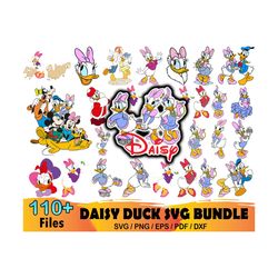 110 daisy duck svg bundle, disney svg, daisy duck vector