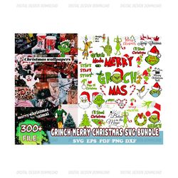 300 Files Grinch Svg Bundle, Christmas Svg, Grinch Svg, Xmas Svg, Merry Christmas Svg, Santa Svg, Christmas Svg Files Fo