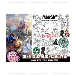 100 disney bella bundle svg, disney svg, bella svg
