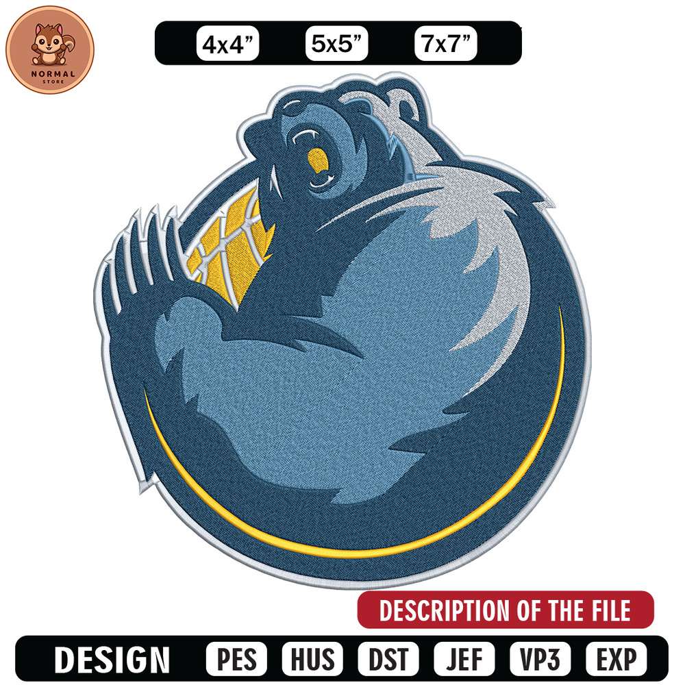 Memphis Grizzlies design embroidery design, NBA embroidery,Sport embroidery, Embroidery design,Logo sport embroidery..jpg