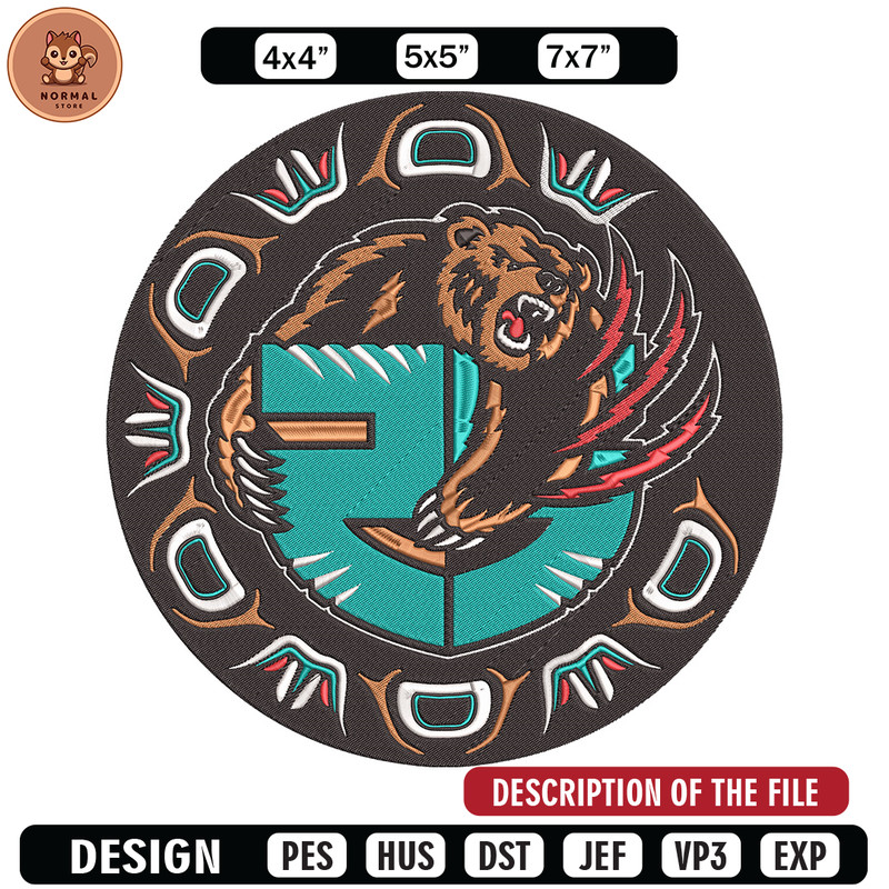 Memphis Grizzlies design embroidery design, NBA embroidery,Sport embroidery,Embroidery design, Logo sport embroidery.jpg