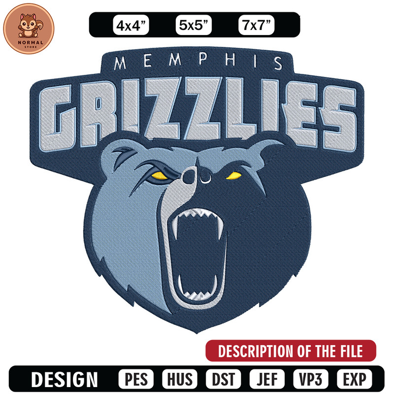 Memphis Grizzlies logo embroidery design, NBA embroidery, Sport embroidery,Embroidery design,Logo sport embroidery.jpg