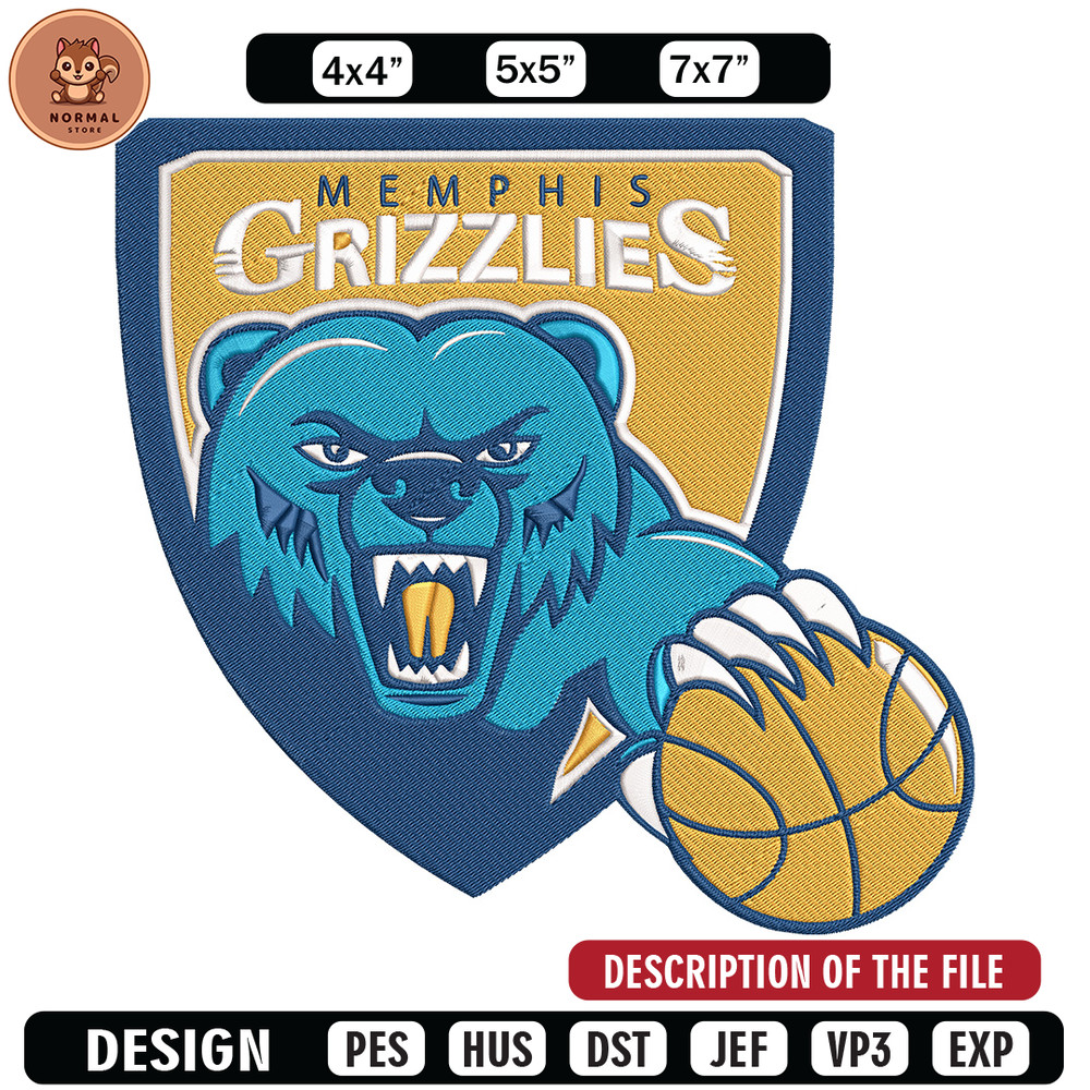 Memphis Grizzlies logo embroidery design, NBA embroidery,Sport embroidery, Embroidery design, Logo sport embroidery.jpg