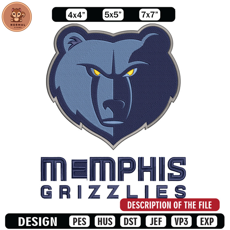 Memphis Grizzlies logo embroidery design,NBA embroidery, Sport embroidery,Embroidery design, Logo sport embroidery..jpg