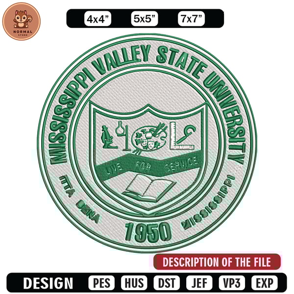 Mississippi Valley logo embroidery design, NCAA embroidery, Sport embroidery, logo sport embroidery, Embroidery design.jpg