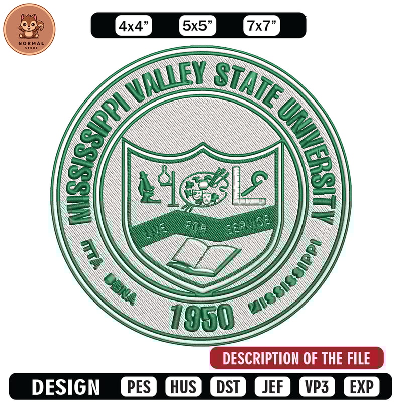 Mississippi Valley logo embroidery design, NCAA embroidery, Sport embroidery, logo sport embroidery, Embroidery design.jpg