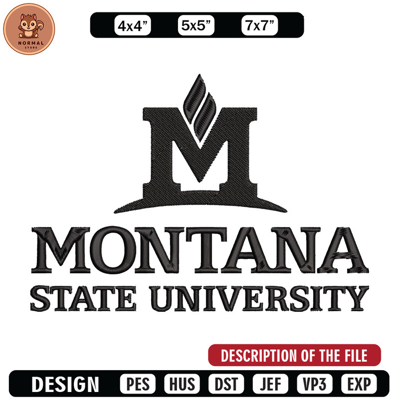 Montana State logo embroidery design, University embroidery, Sport embroidery, logo sport embroidery, Embroidery design.jpg