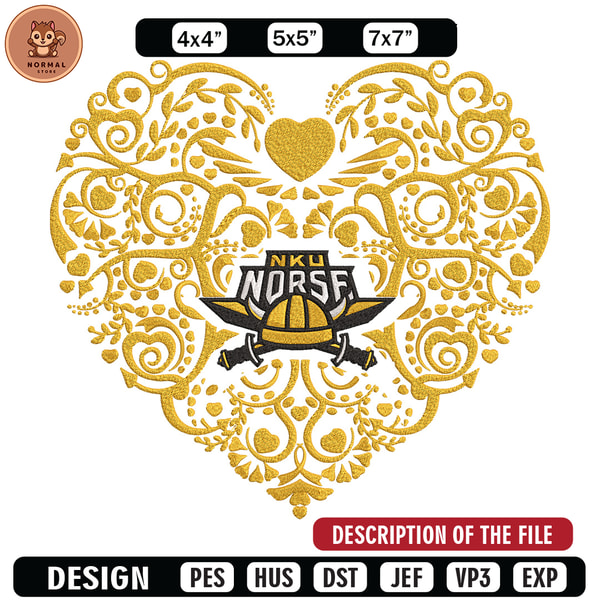 Northern Kentucky Heart embroidery design,NCAA embroidery,Sport embroidery , Embroidery design, Logo sport embroidery.jpg