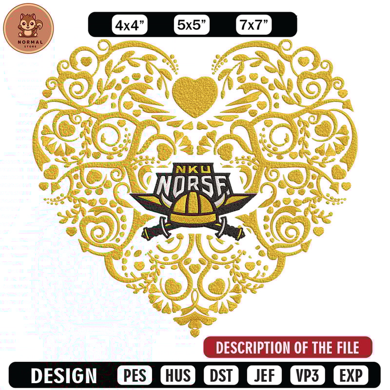 Northern Kentucky Heart embroidery design,NCAA embroidery,Sport embroidery , Embroidery design, Logo sport embroidery.jpg
