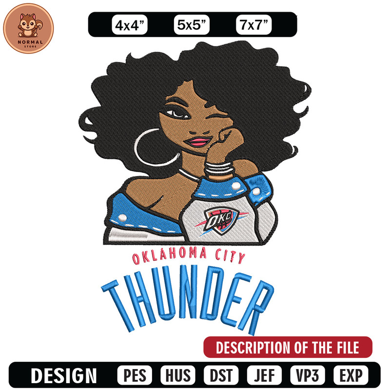 Oklahoma Thunder girl embroidery design, NBA embroidery, Sport embroidery, Embroidery design, Logo sport embroidery.jpg
