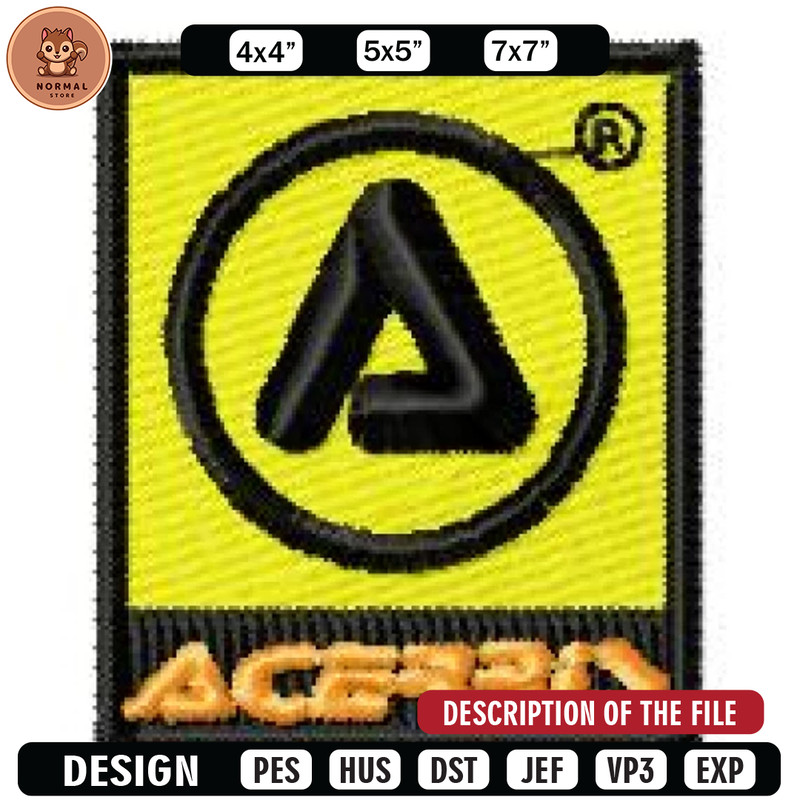 Acervis logo embroidery design, Sport Embroidery, Logo design, Embroidered shirt, Sport design, digital download.jpg