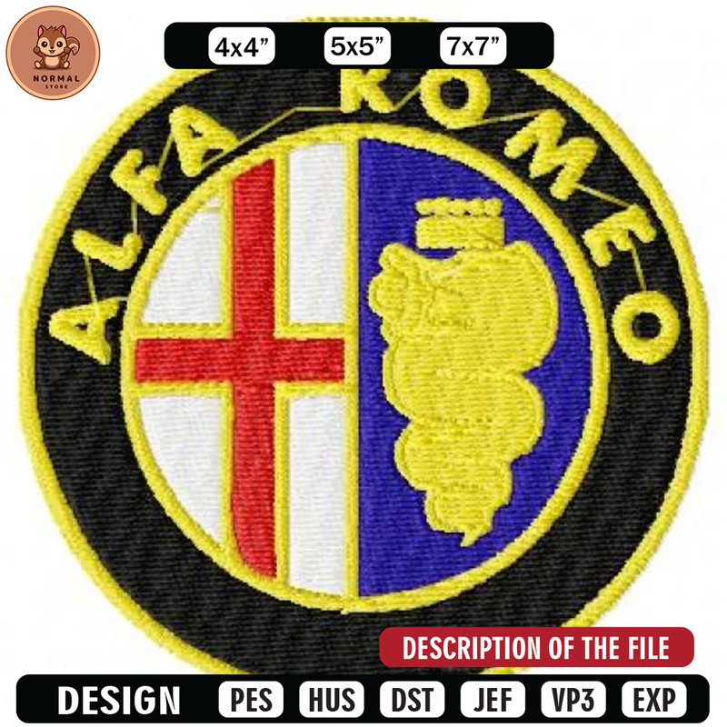 Alfa romeo embroidery design, Embroidered shirt, Car Embroidery, Car design, Logo design, digital download.jpg