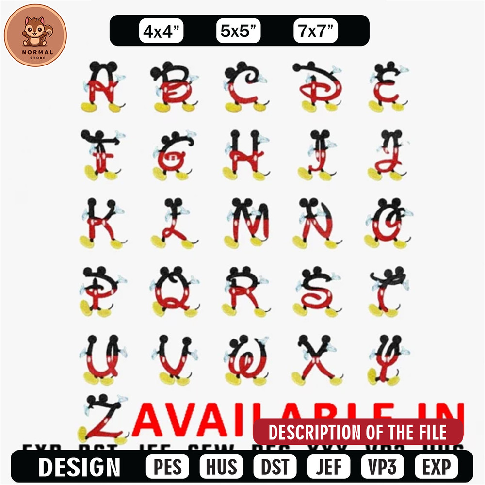 Alphabet a to z embroidery design, Disney embroidery, Embroidered shirt, Disney shirt, Disney design, digital download.jpg
