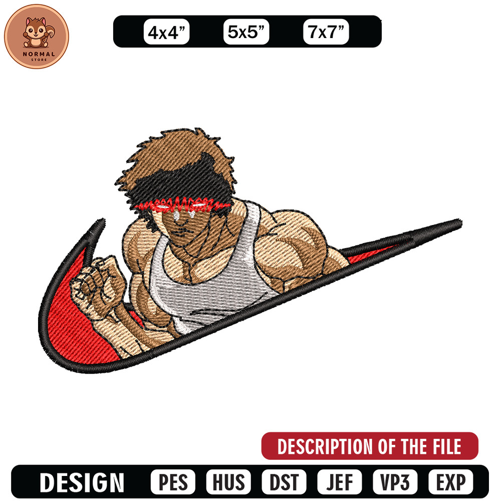 Baki angry face nike embroidery design, Baki embroidery, Nike design, anime design, anime shirt, Digital download.jpg