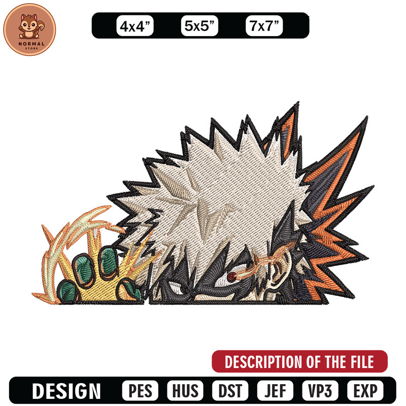 Bakugo Peeker Embroidery Design, Mha Embroidery, Embroidery File, Anime Embroidery, Anime shirt, Digital download..jpg