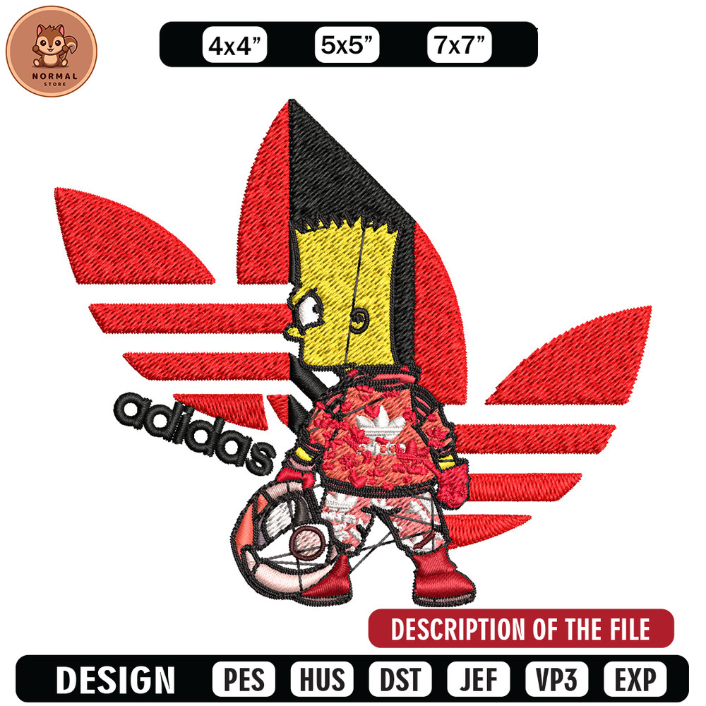 Bart racer adidas Embroidery Design, Adidas Embroidery, Brand Embroidery, Embroidery File, Logo shirt, Digital download.jpg