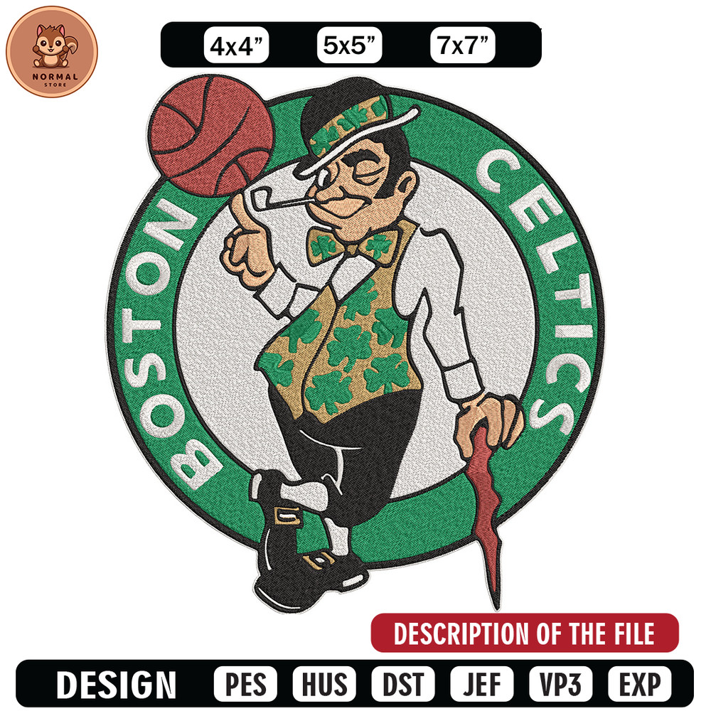 Boston Celtics mascot embroidery design, NBA embroidery, Sport embroidery, Logo sport embroidery, Embroidery design..jpg