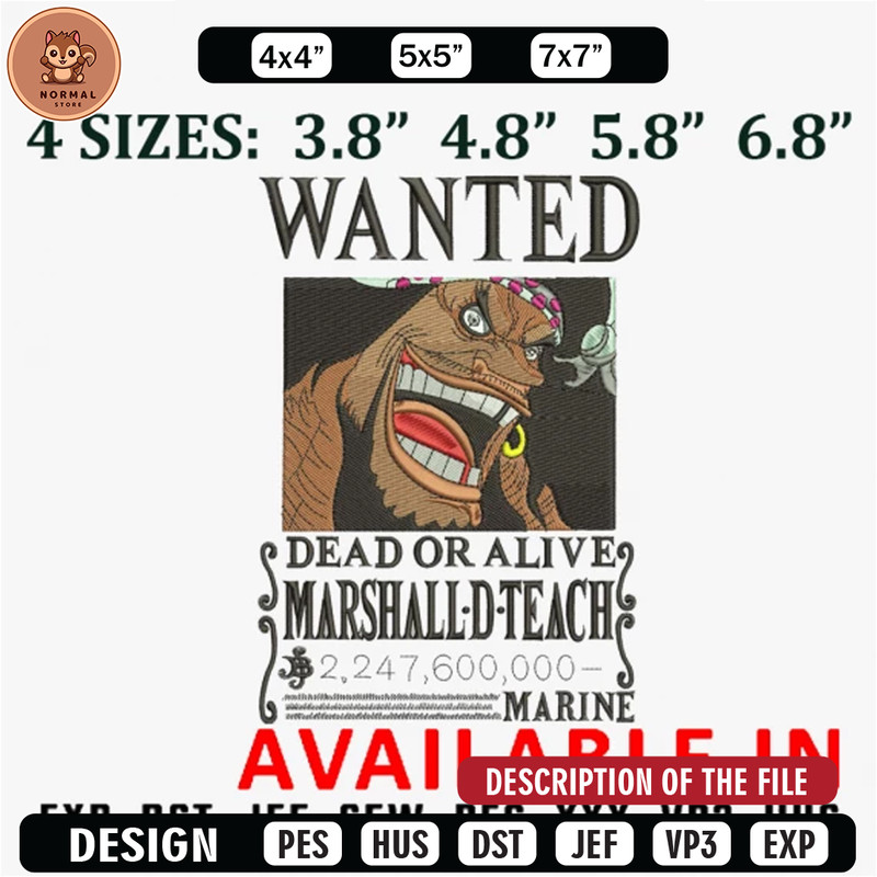 Bounty marshall embroidery design, Anime Embroidery, Anime shirt, Anime design, Embroidered shirt, digital download.jpg