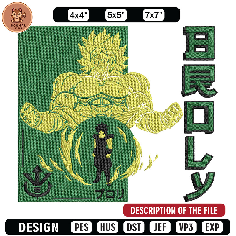 Broly poster Embroidery Design, Dragonball Embroidery, Embroidery File, Anime Embroidery, Anime shirt, Digital download.jpg