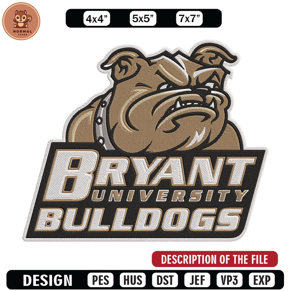 Bryant Bulldogs mascot embroidery design, NEC embroidery,Sport embroidery, logo sport embroidery, Embroidery design.jpg